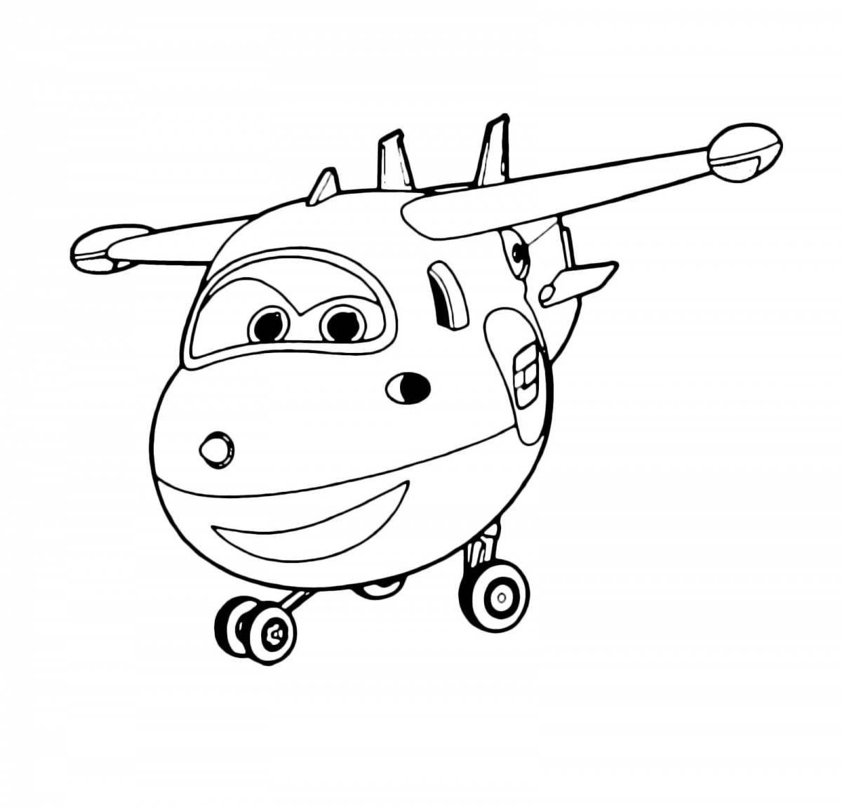Colorful superjet coloring page