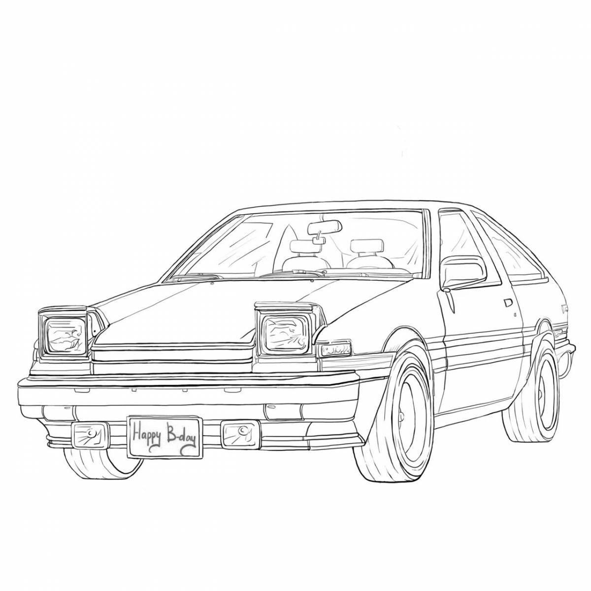 Игривая страница раскраски ae86