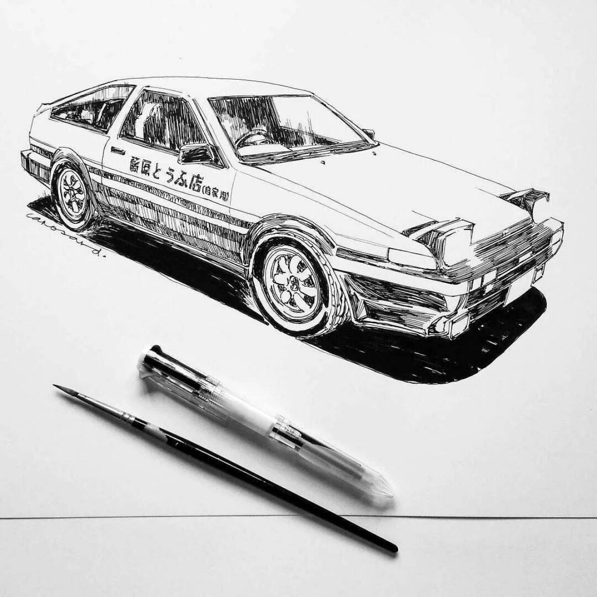 Привлекательная раскраска ae86