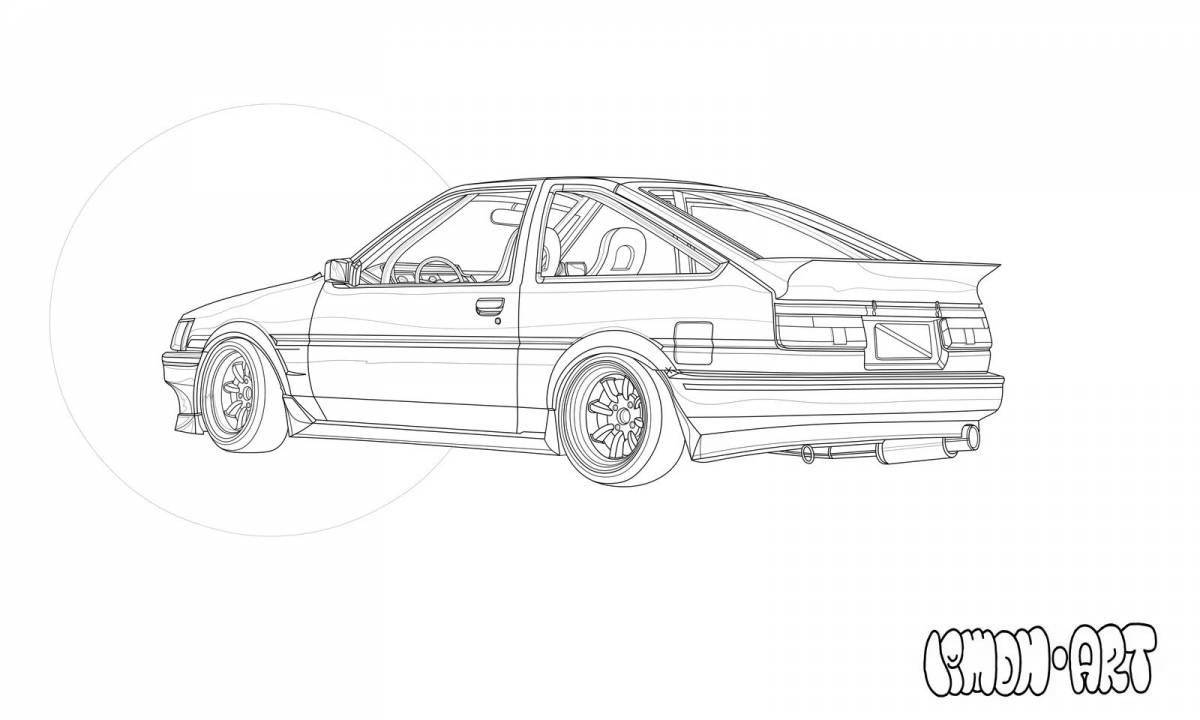 Удивительная страница раскраски ae86