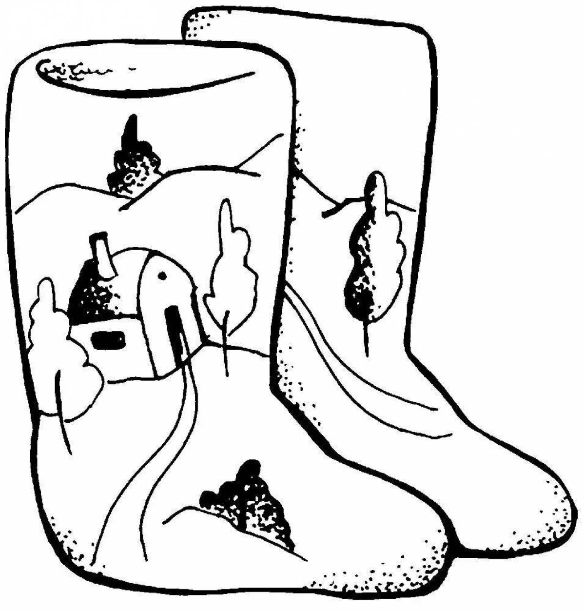 Coloring page joyful galoshes
