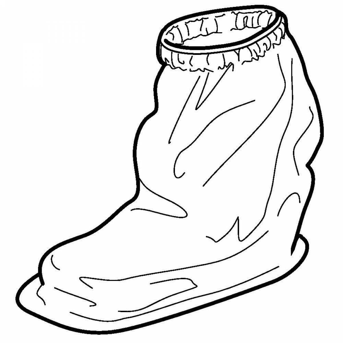 Coloring page cute galoshes