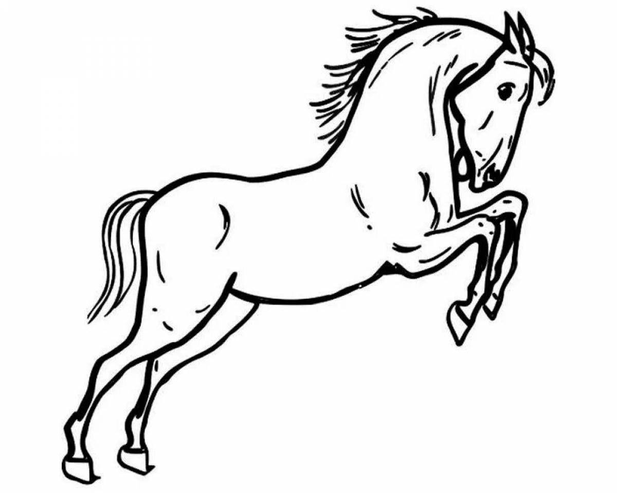 Величественная коричневая раскраска лошадь