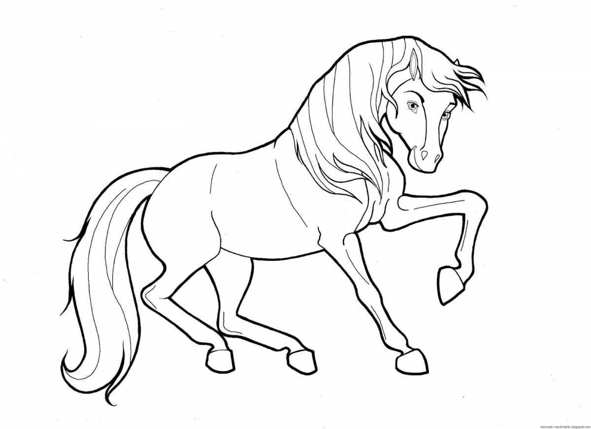 Величественная каштановая раскраска лошадь