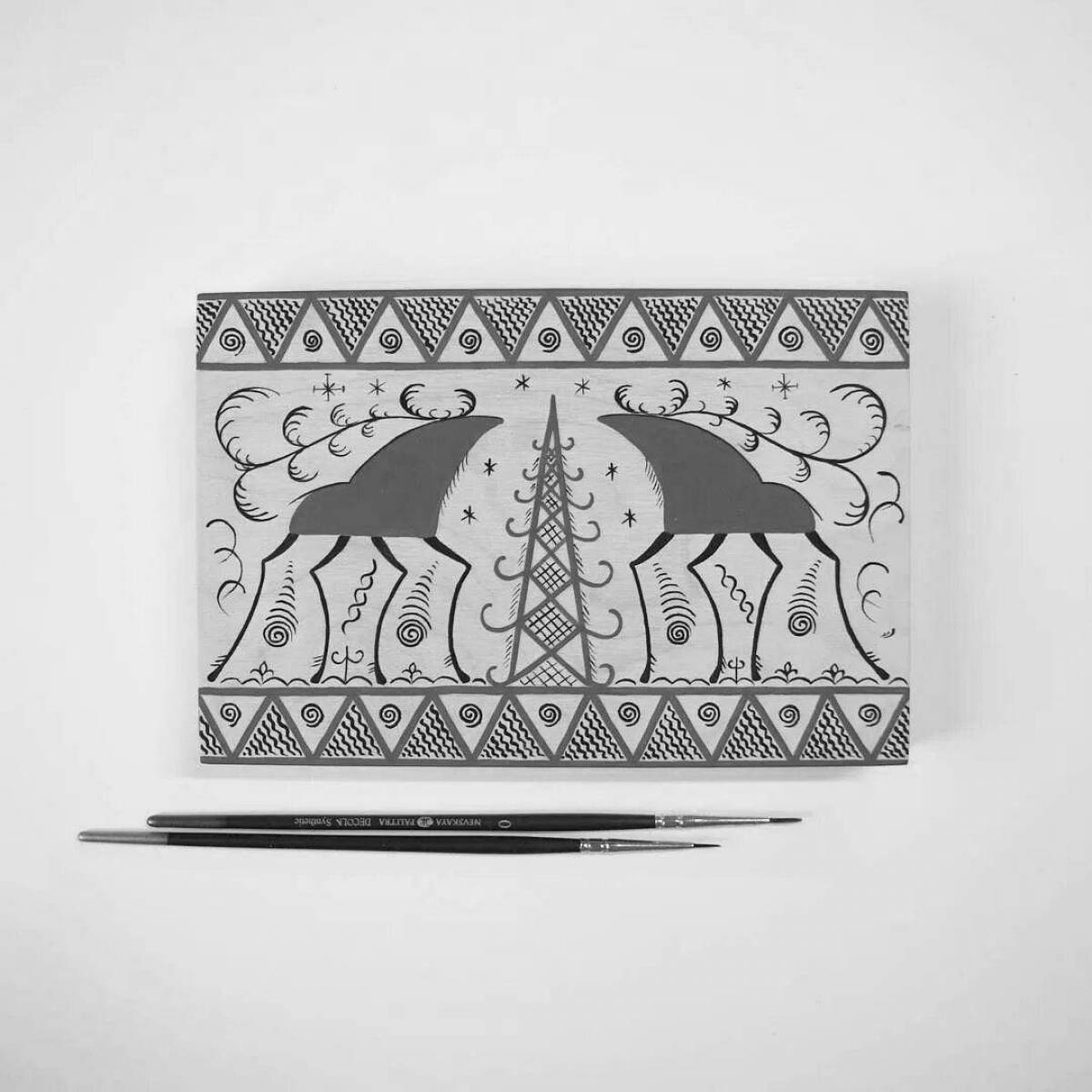 Photo Coloring book shiny wood chips