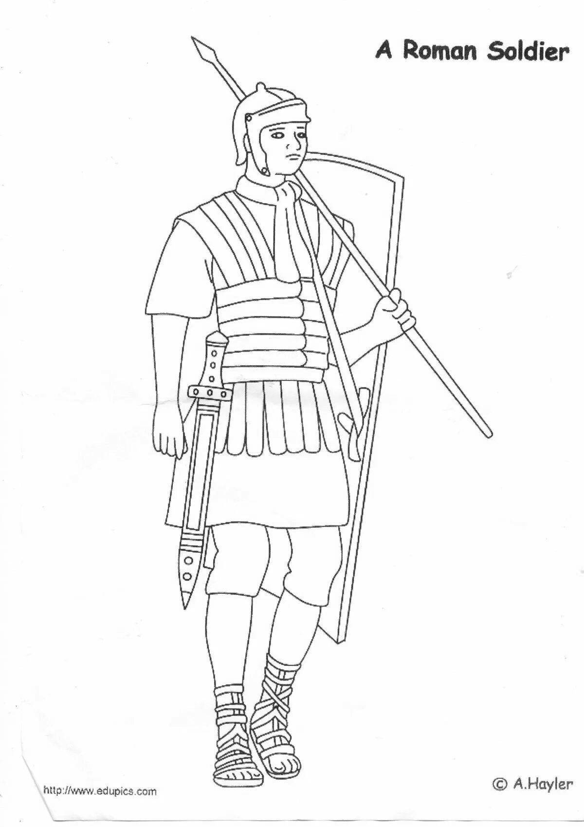 Coloring page striking legionnaire