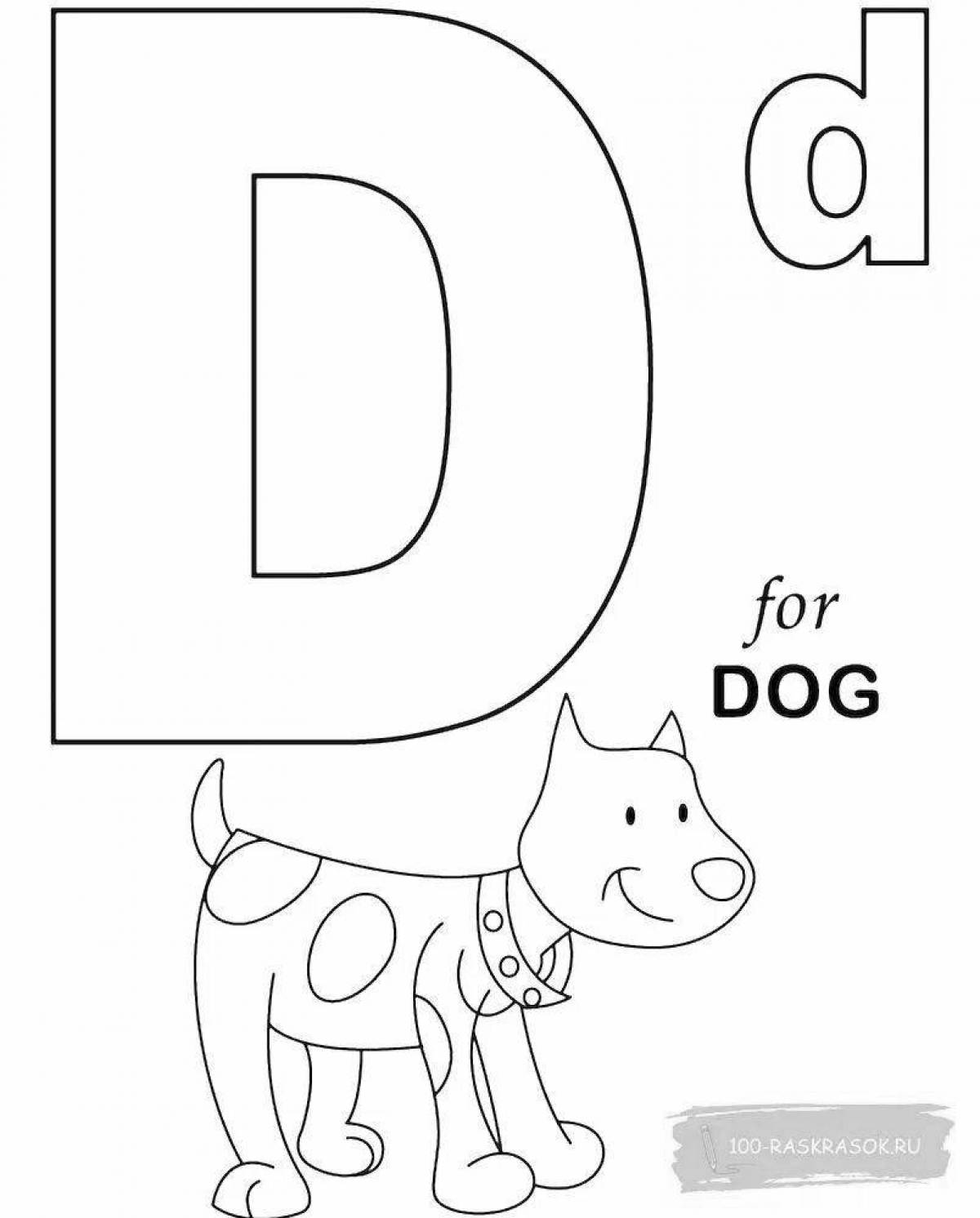 Playful abcd coloring page