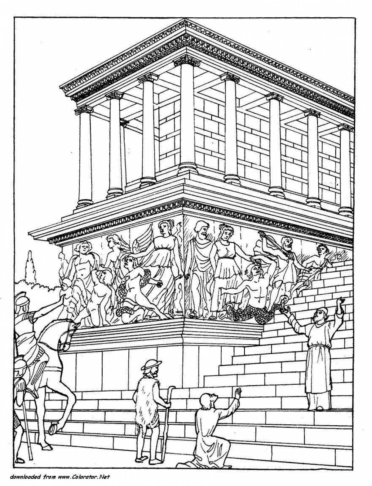 Coloring page charming greece