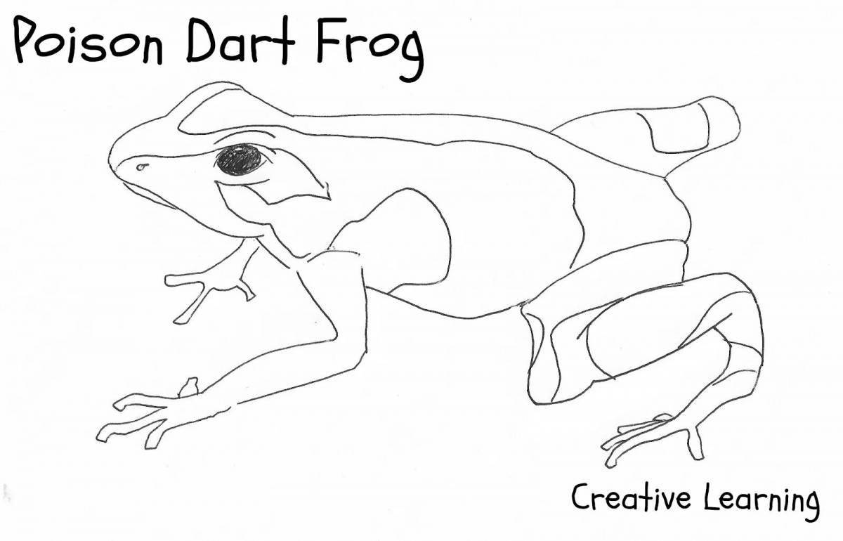 Radiant coloring page dart frog