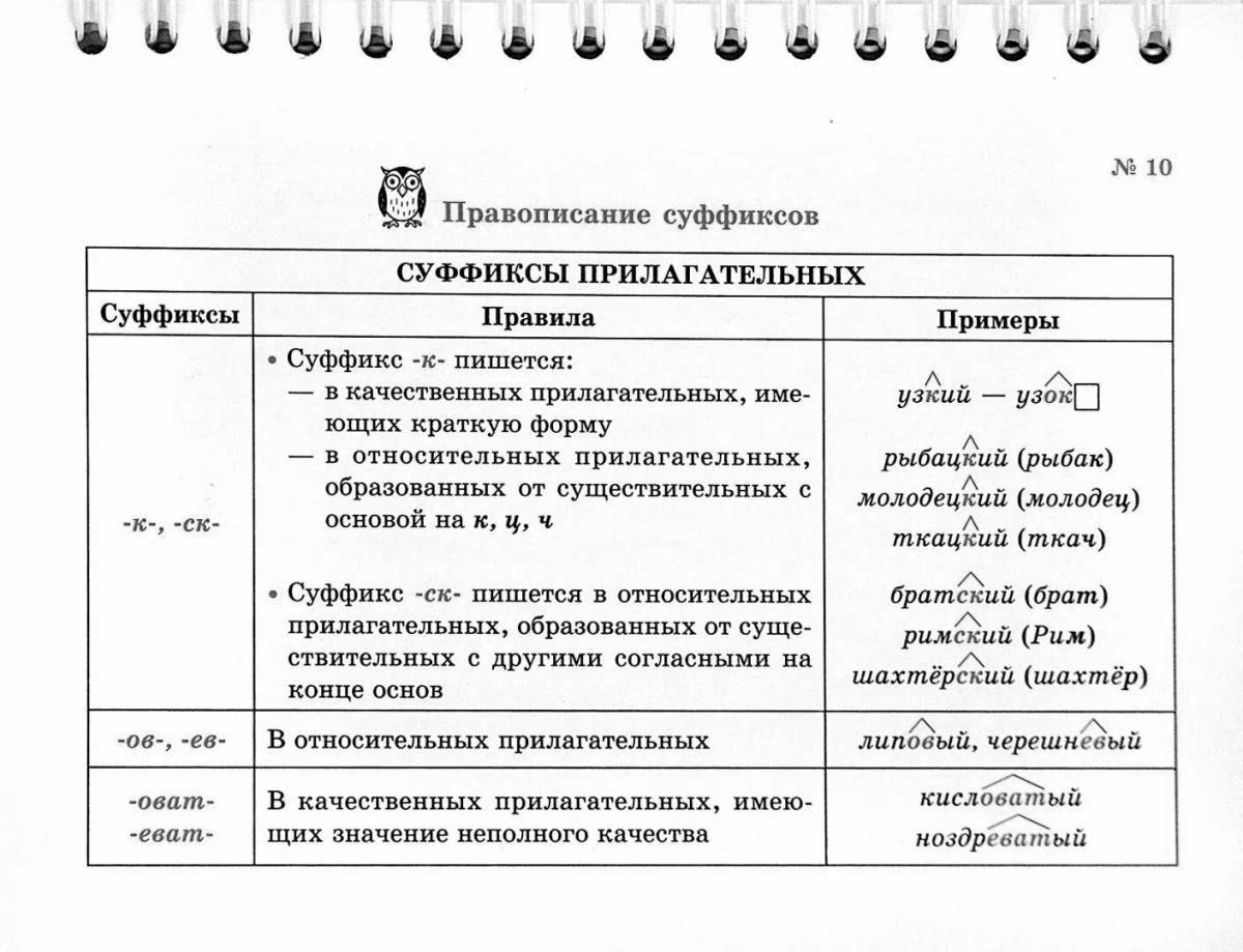 Раскраска сверкающие суффиксы