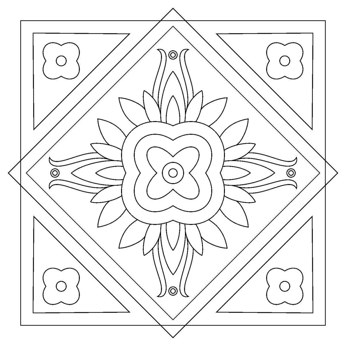 Detailed tiles coloring pages