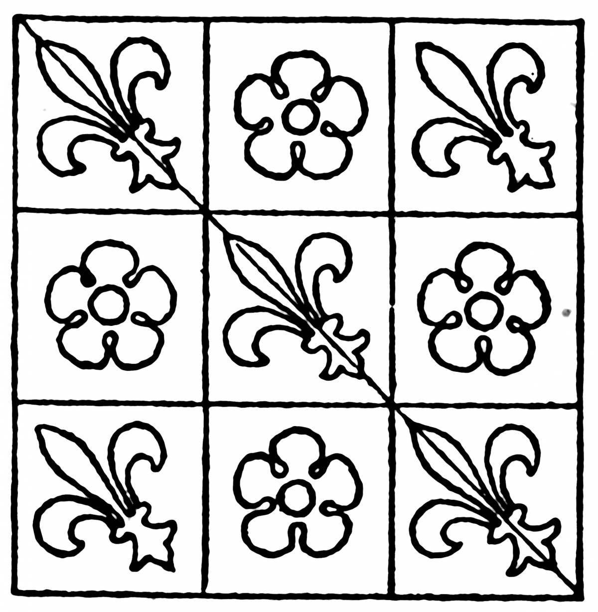 Яркие раскраски плитки страницы