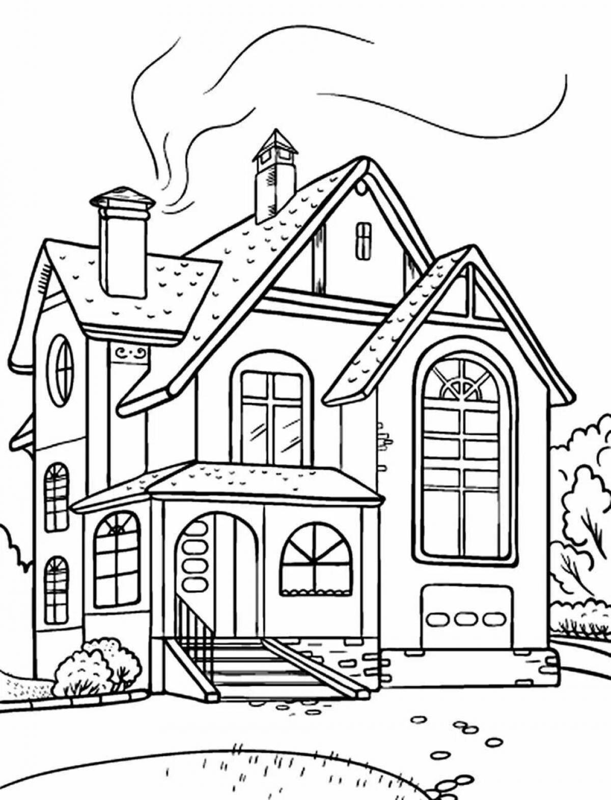 Awesome villa coloring page