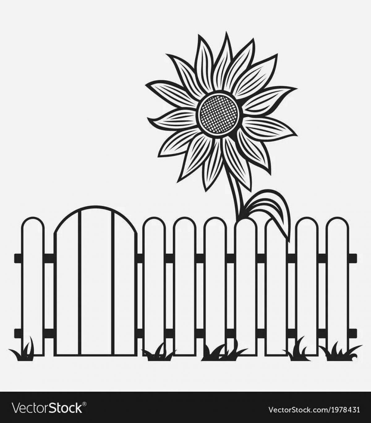 Tempting fence coloring page