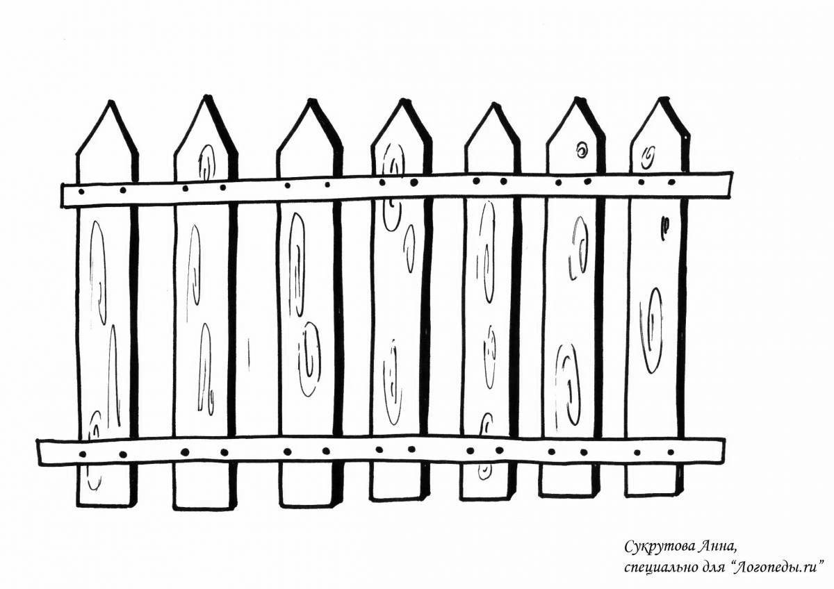 Rampant fence coloring page