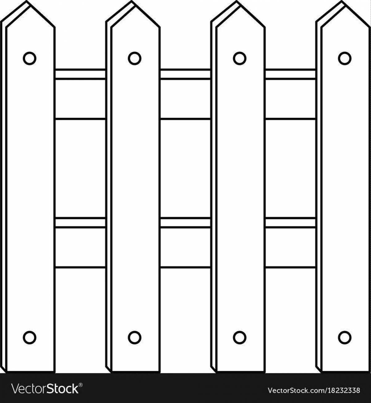 Luxury fence coloring page