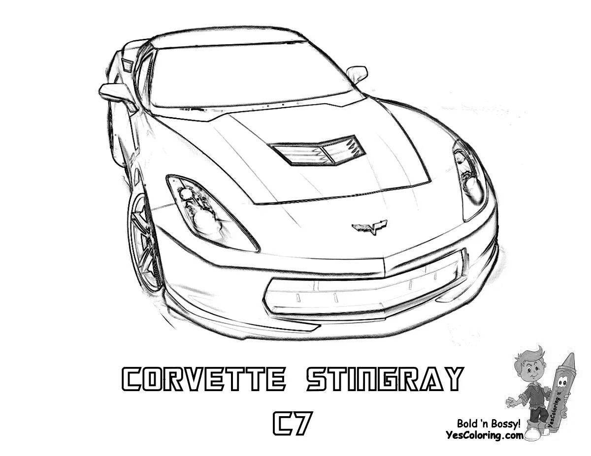 Corvette coloring page