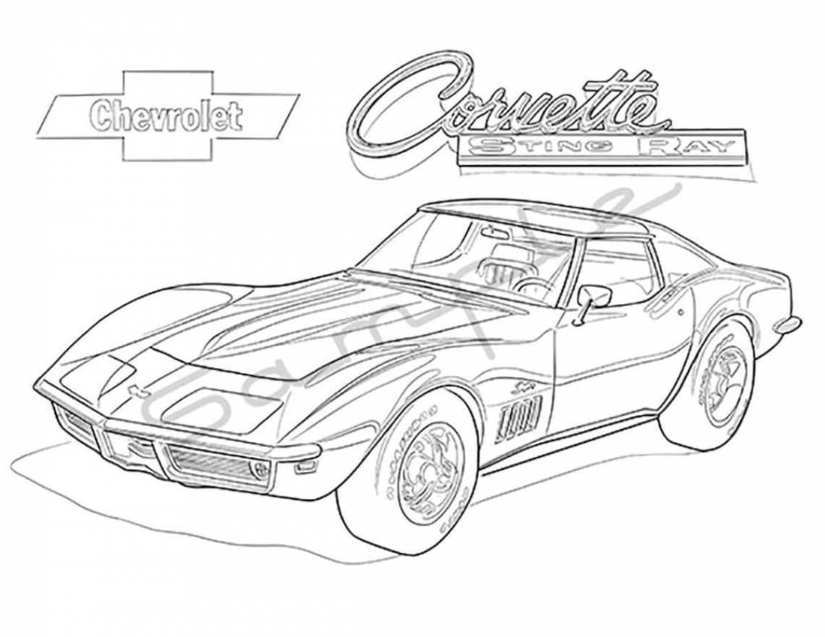 Colouring awesome corvette