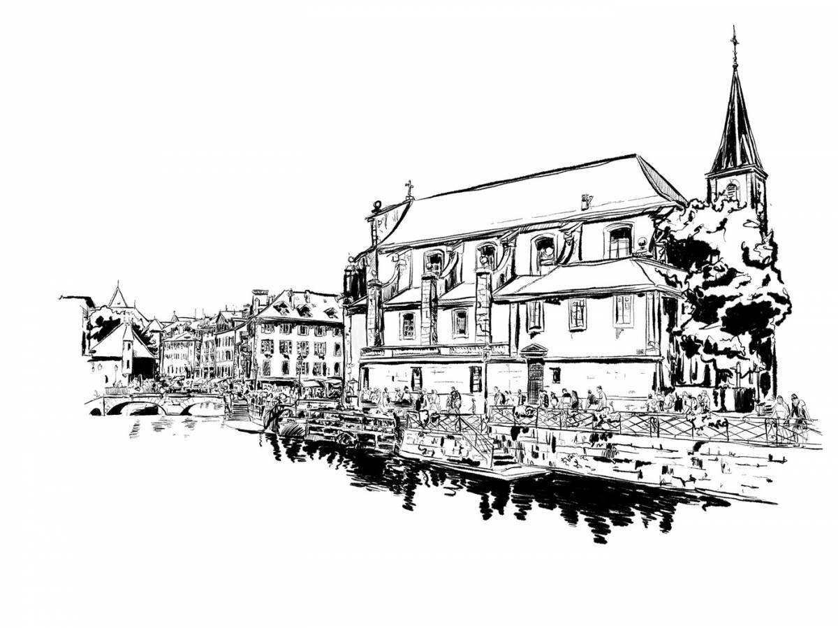 Coloring page invitation to austria