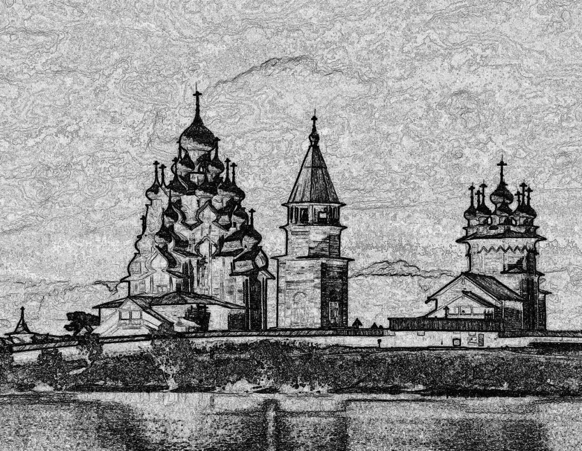 Photo Joyful kizhi coloring page