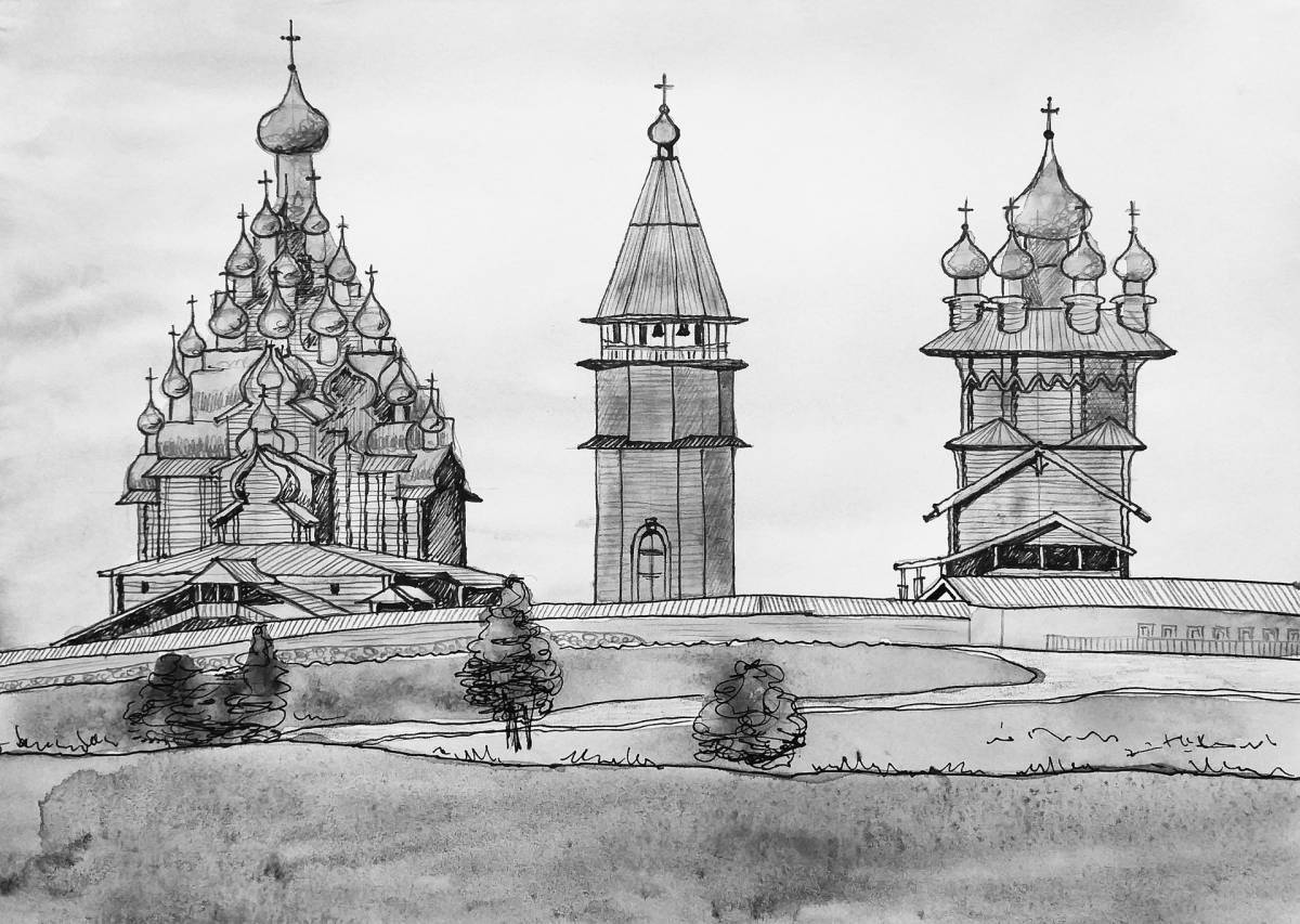 Photo Wonderful kizhi coloring pages
