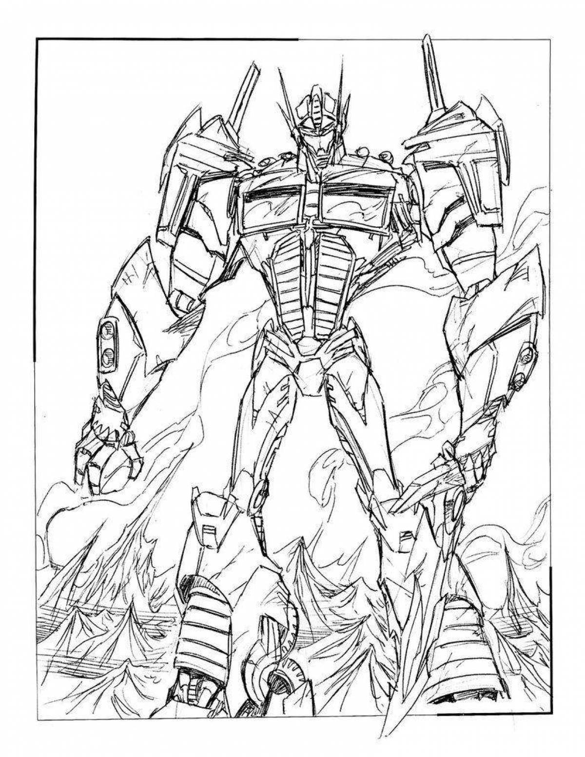 Glowing megatron coloring page