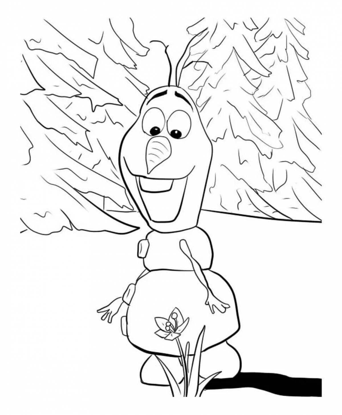 Olav playful coloring page