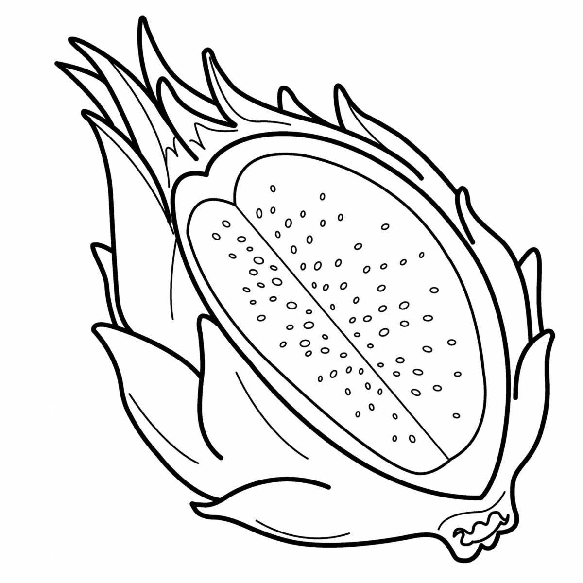 Happy passion fruit coloring page