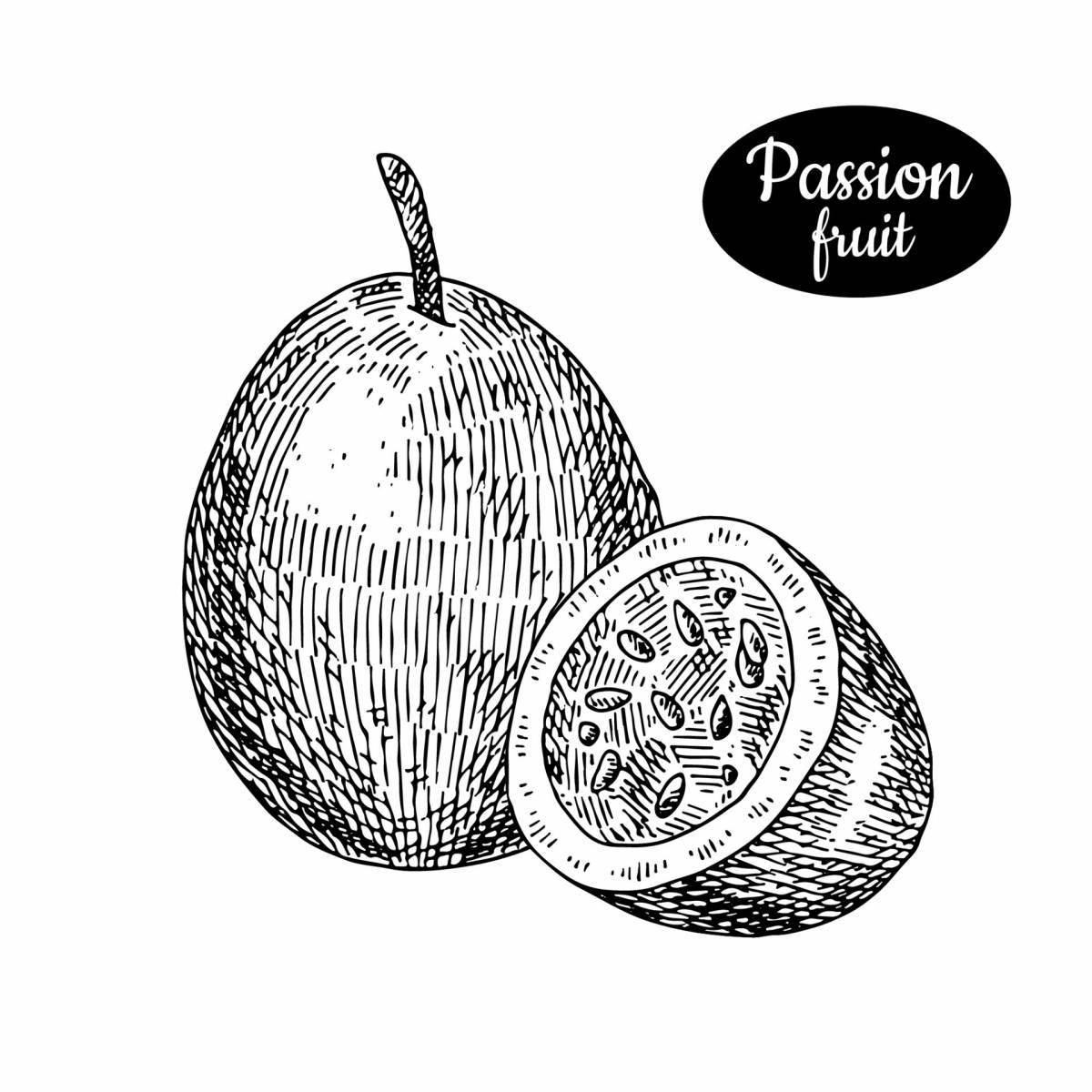 Exciting passion fruit coloring book