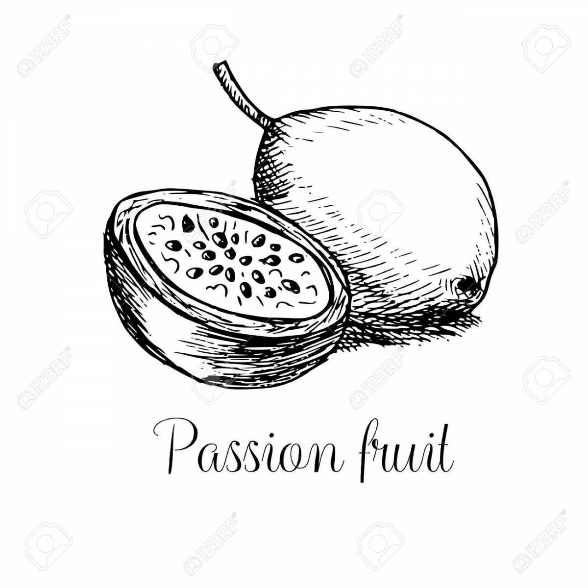 Coloring book happy passion fruit