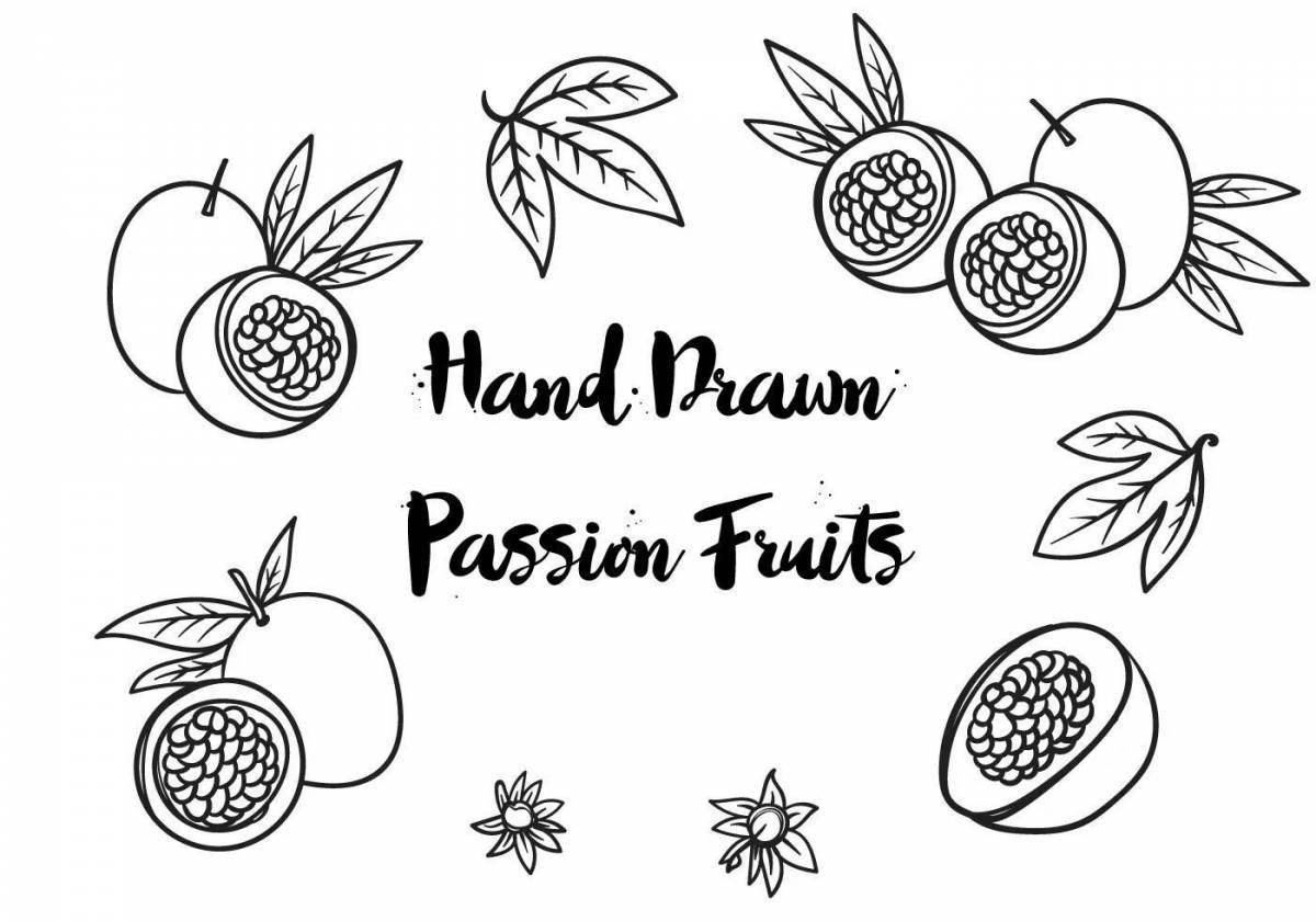 Coloring book sparkling passion fruit