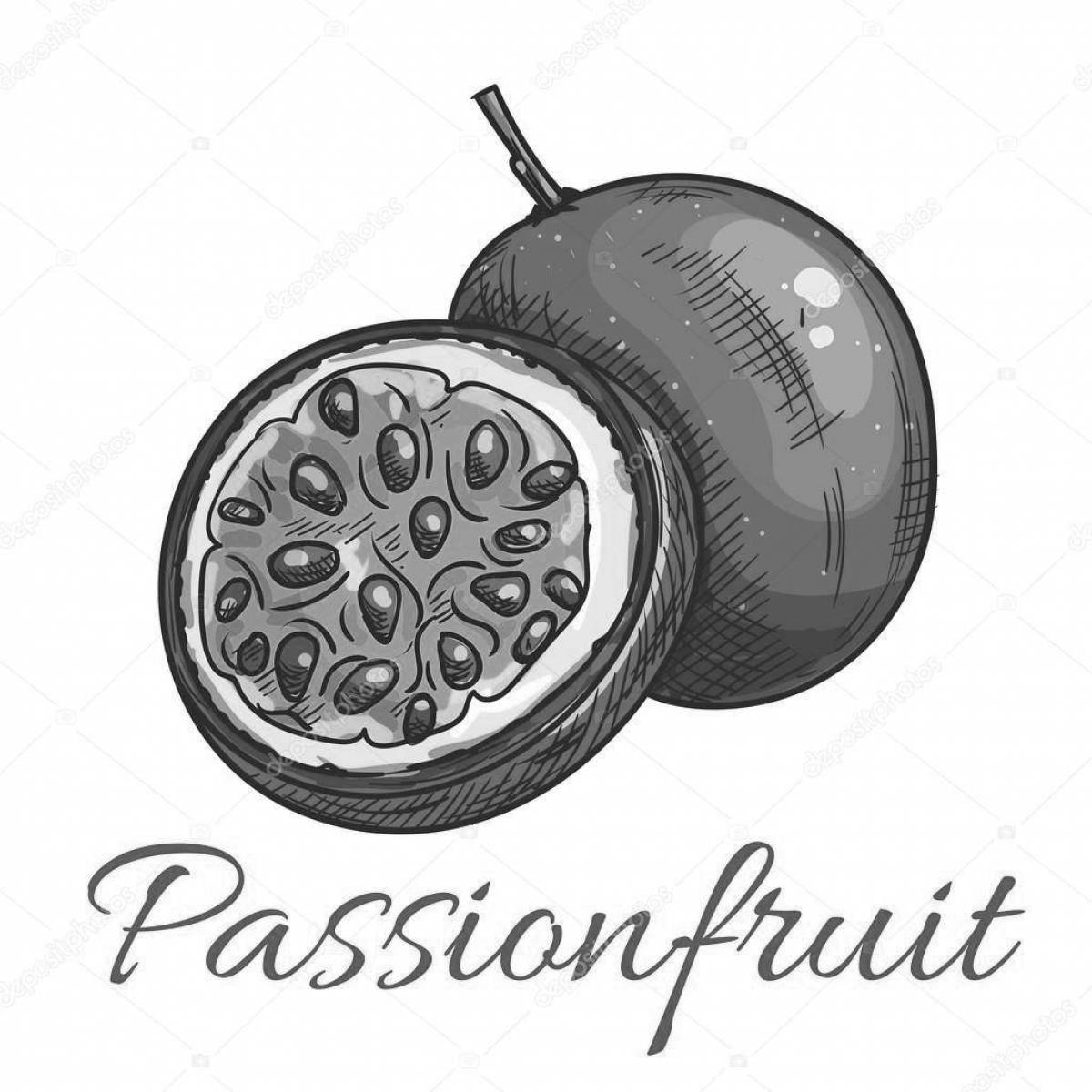 Great passion fruit coloring page