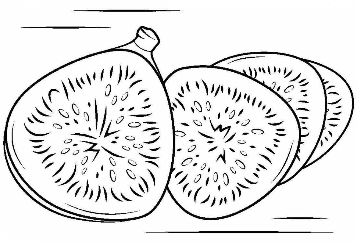 Adorable passion fruit coloring page