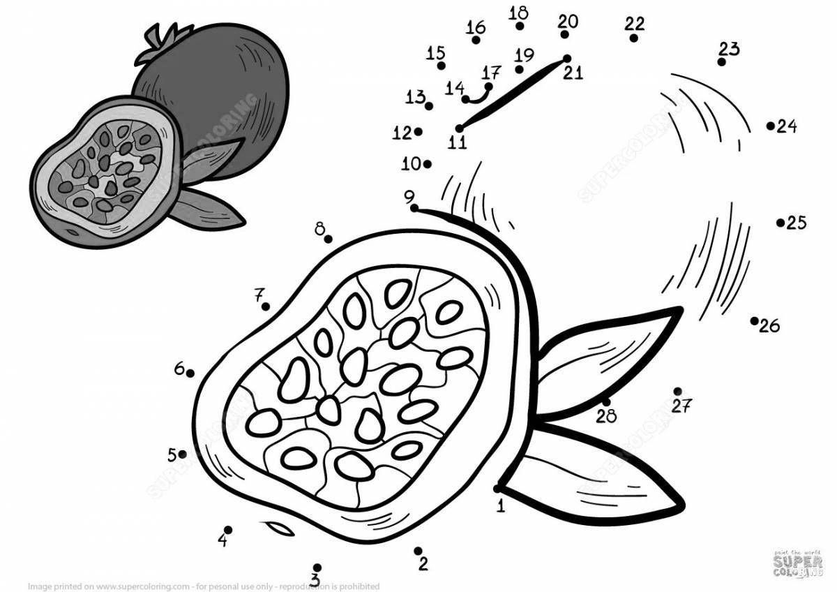 Fascinating passion fruit coloring page