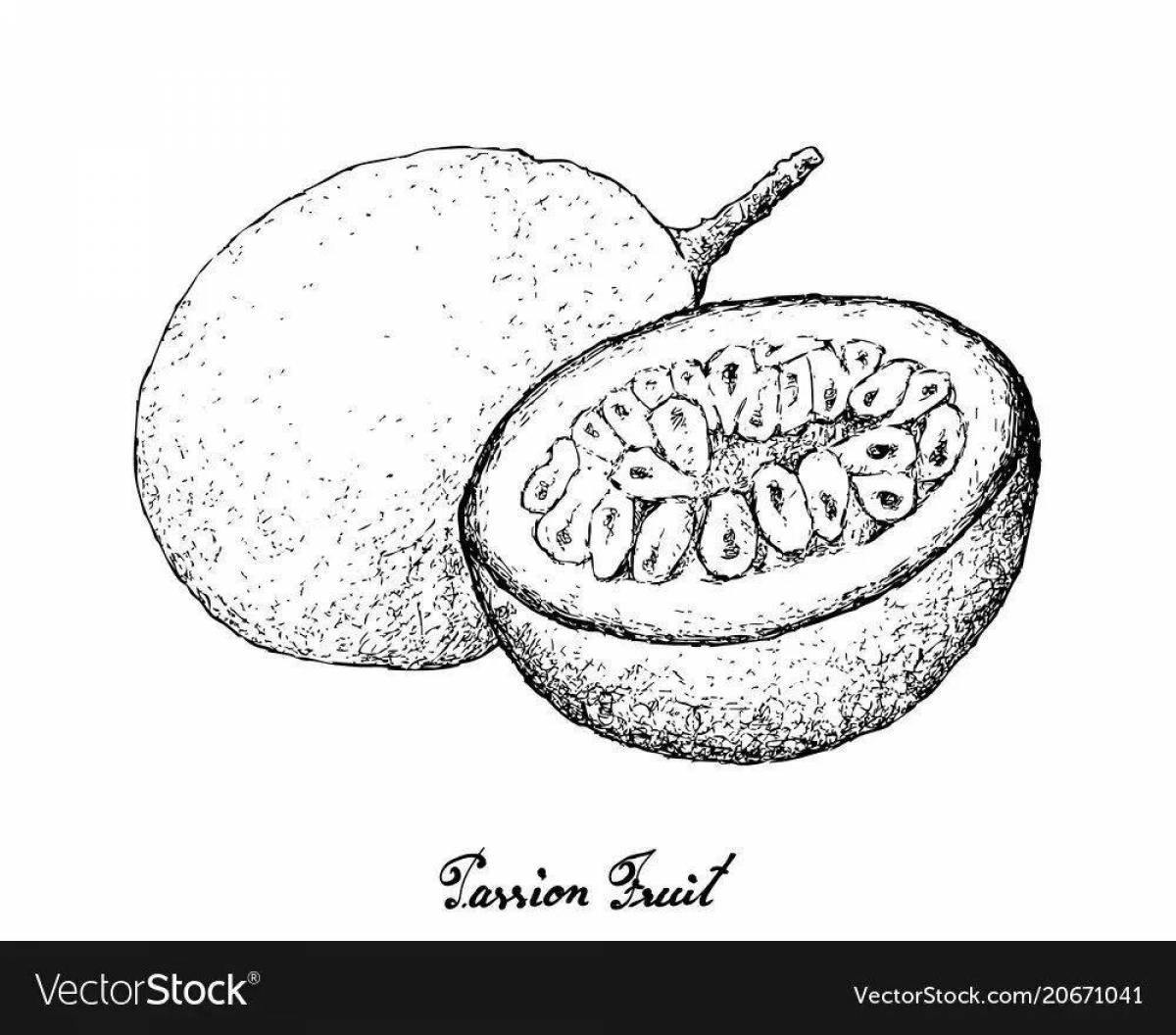 Magic passion fruit coloring page