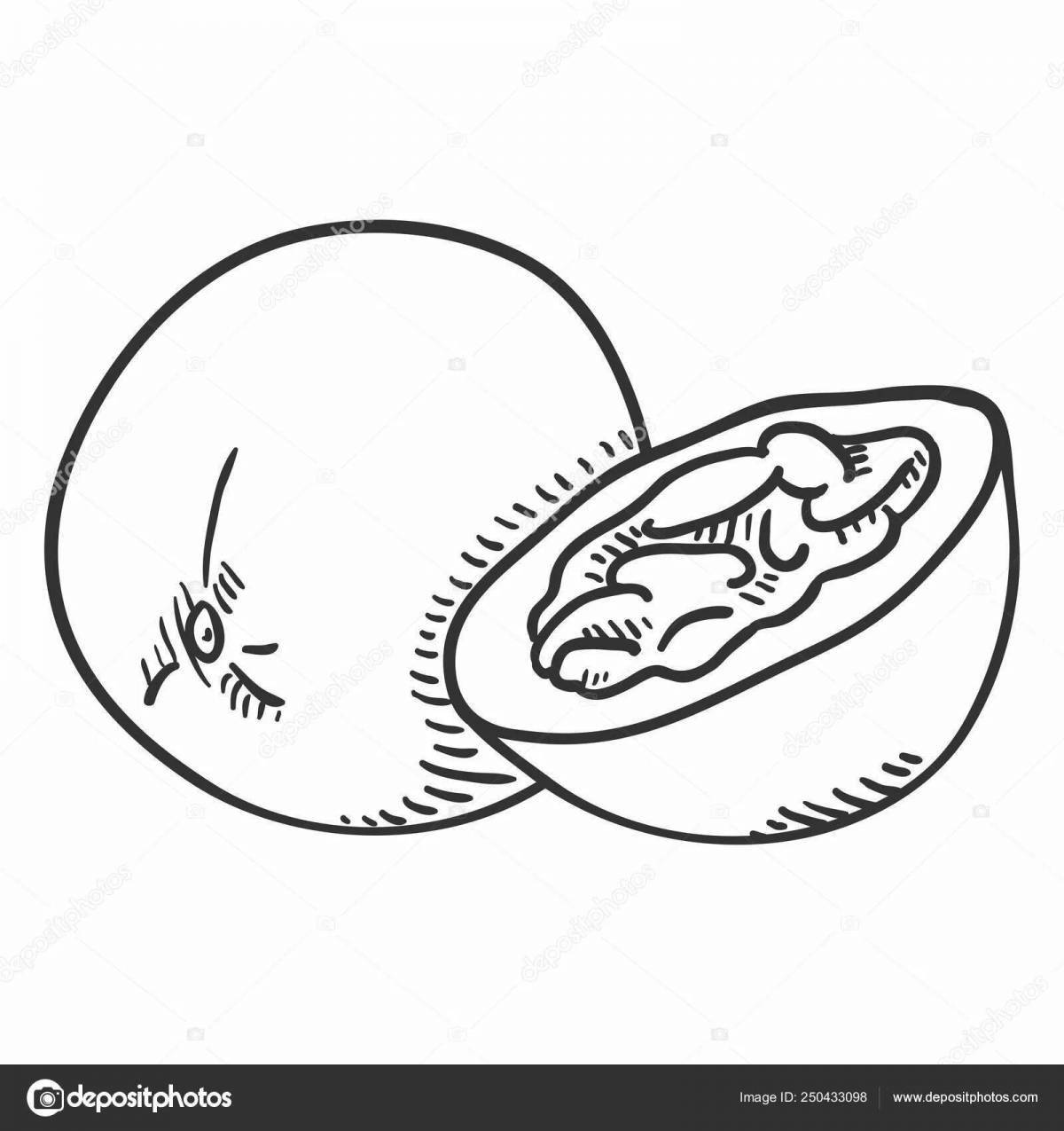 Awesome passion fruit coloring page