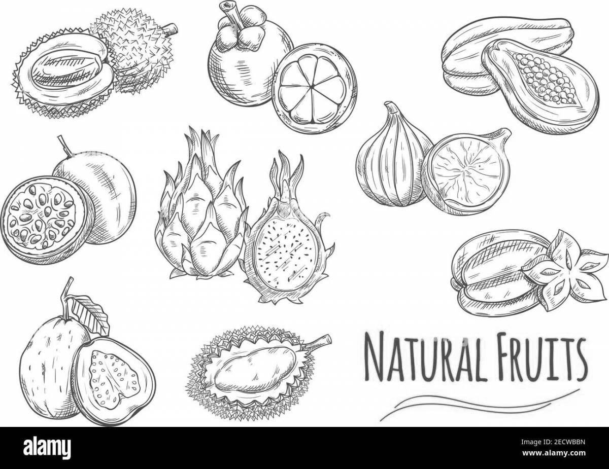 Coloring book dazzling passion fruit