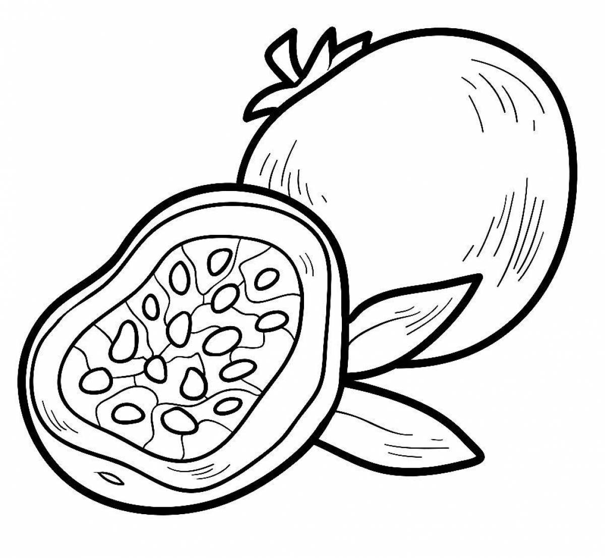 Charming passion fruit coloring book
