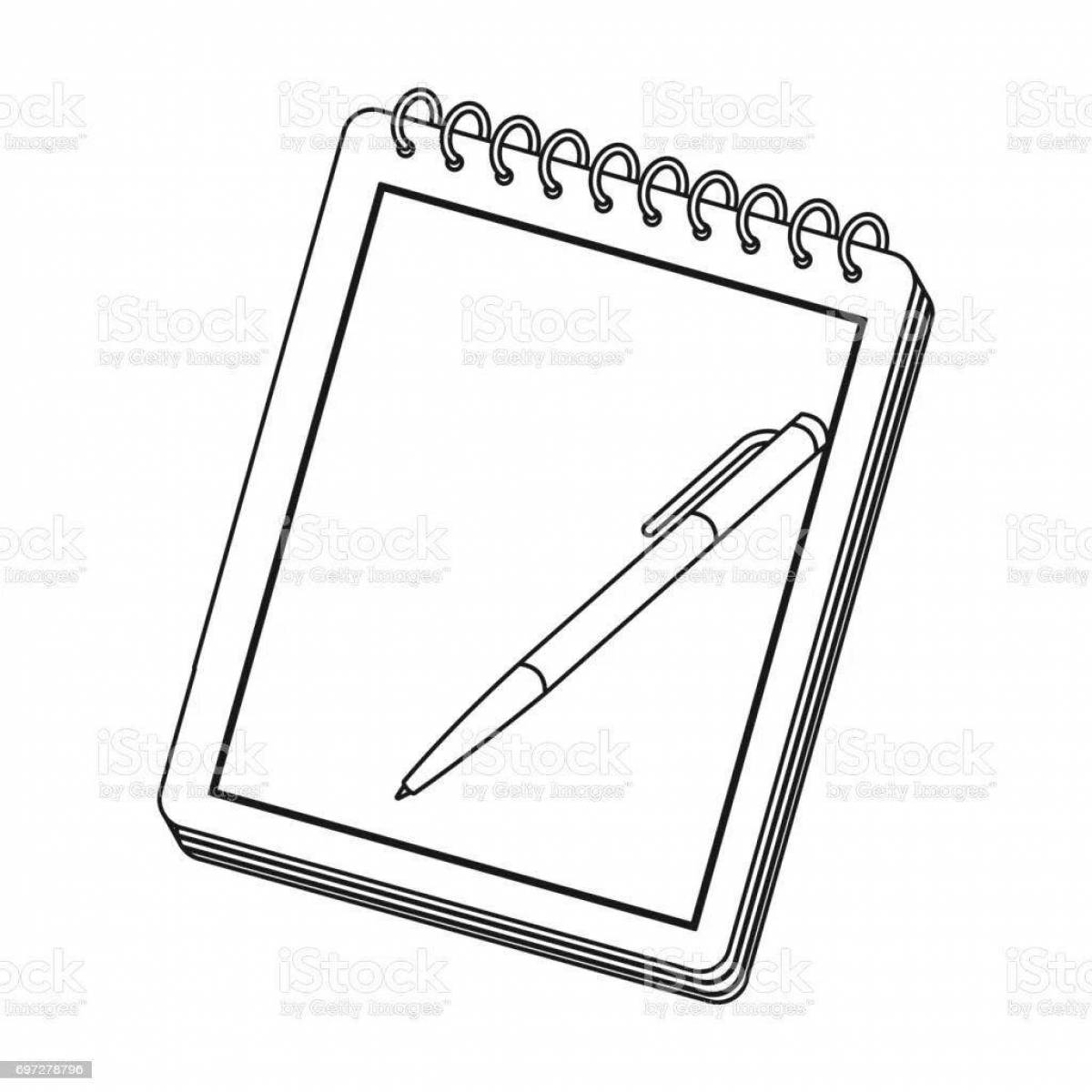 Блестящий блокнот с ми