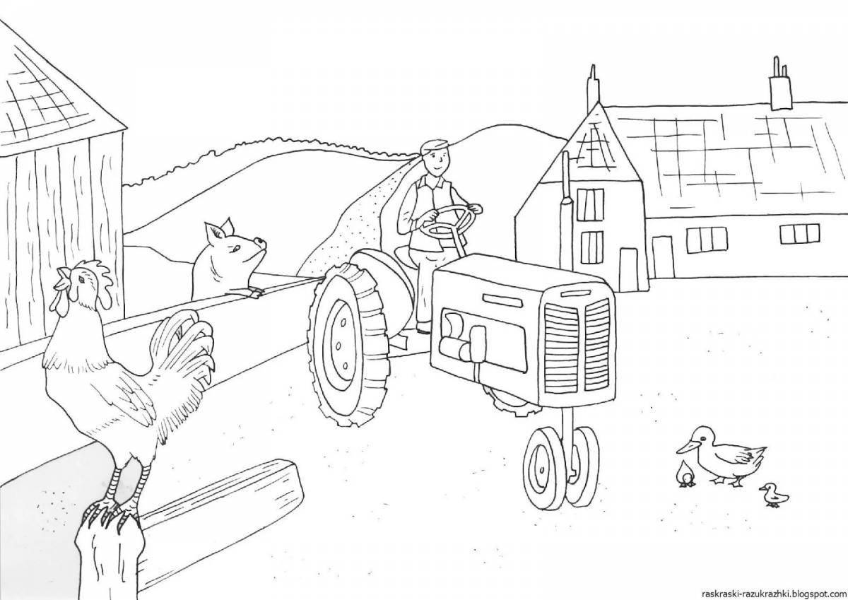 Coloring playful village