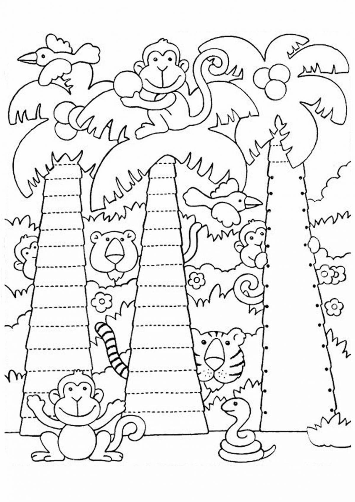 Colorful motor skill coloring page