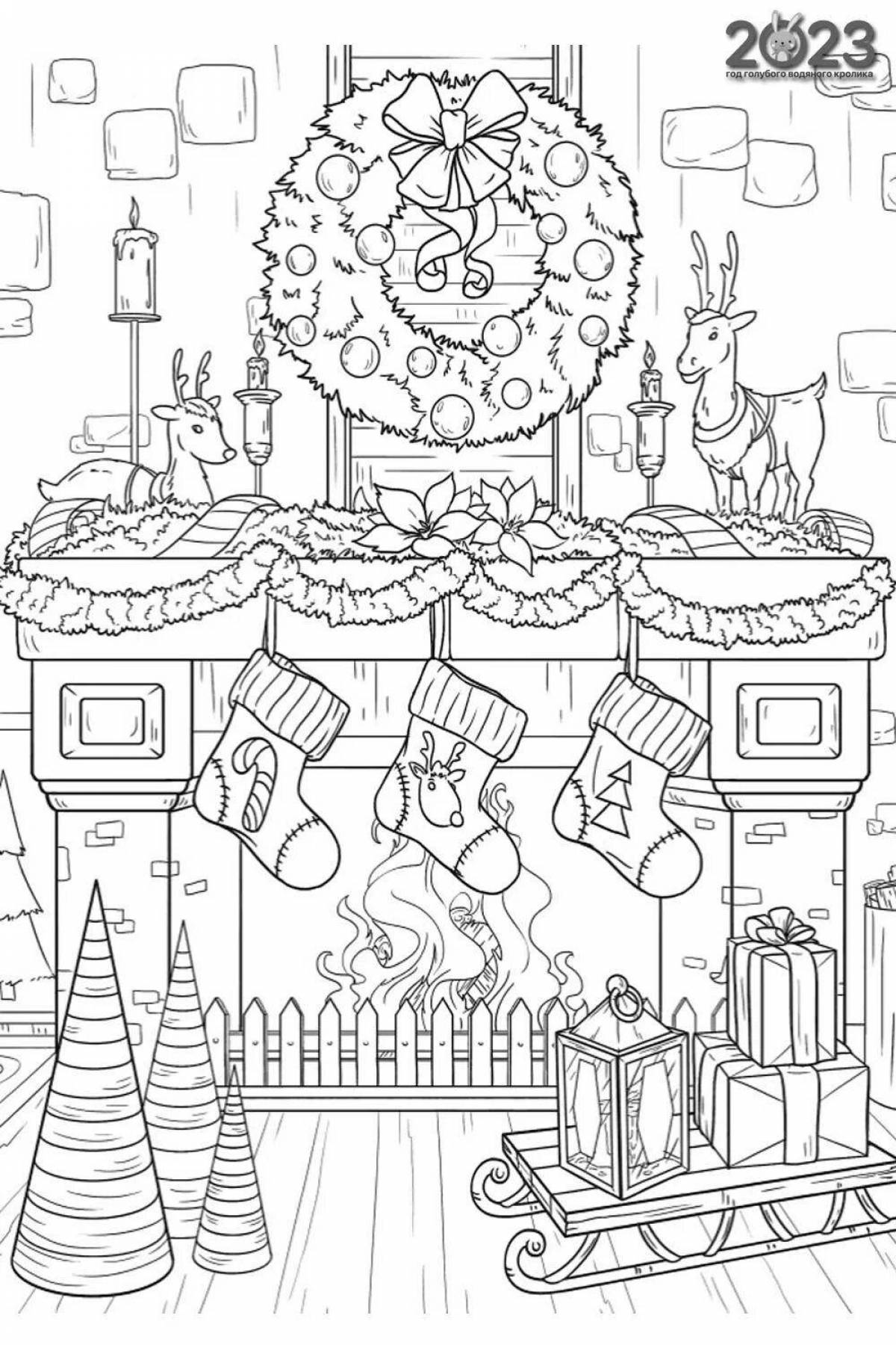Radiant coloring page christmas beautiful