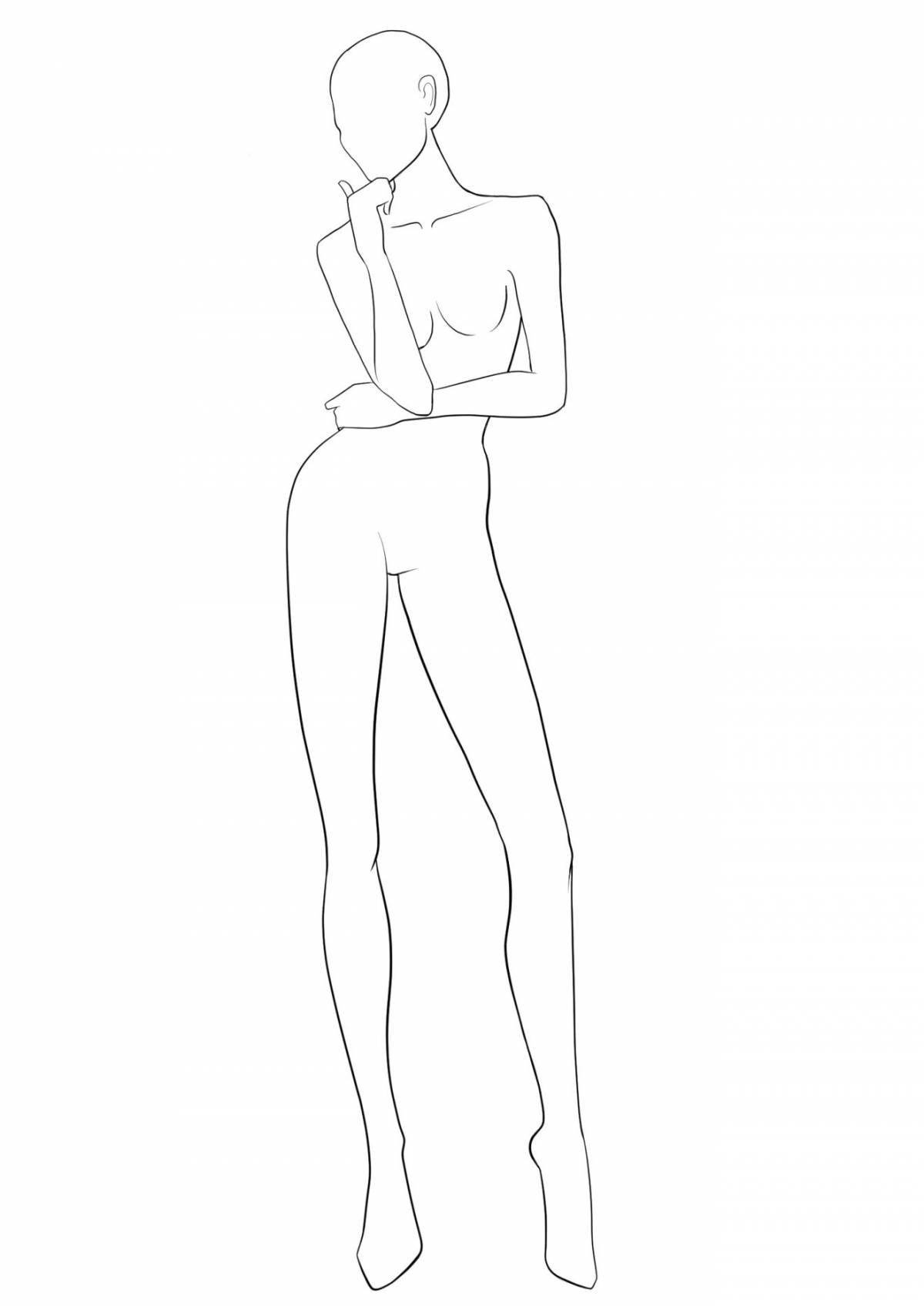 Coloring book playful girl mannequin