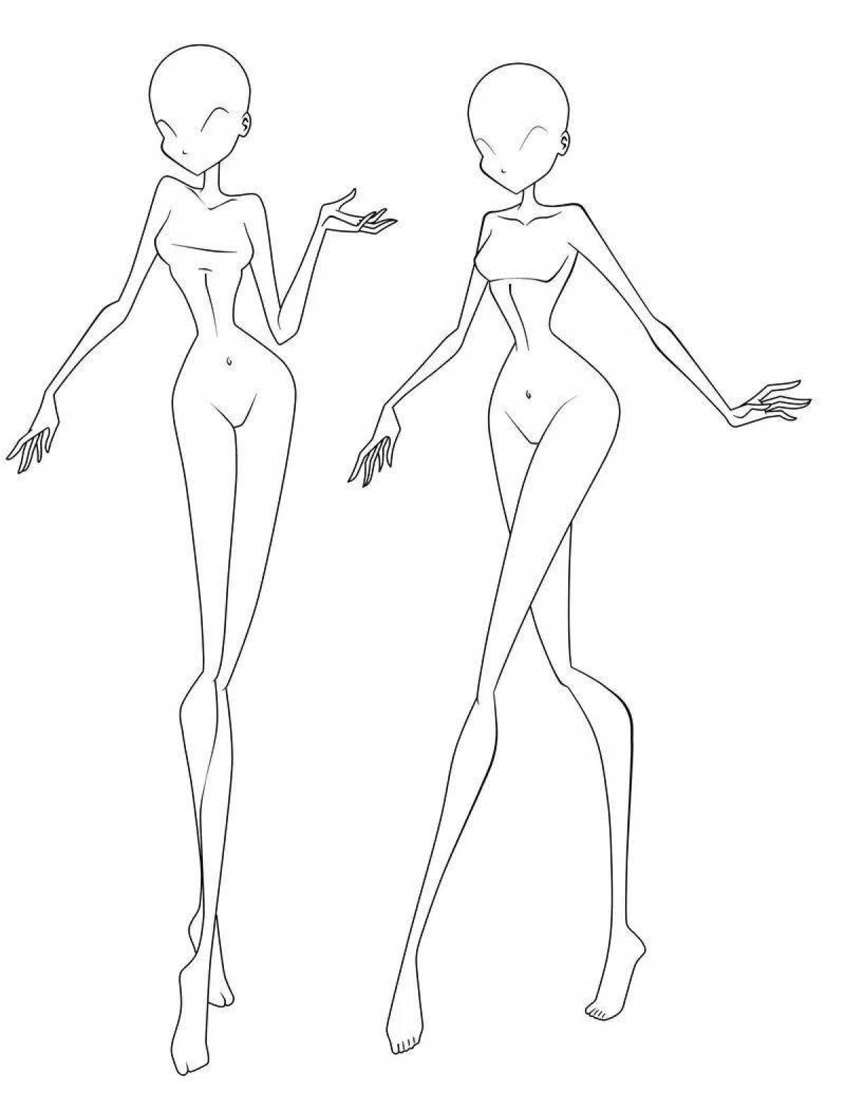 Coloring page gorgeous mannequin girl