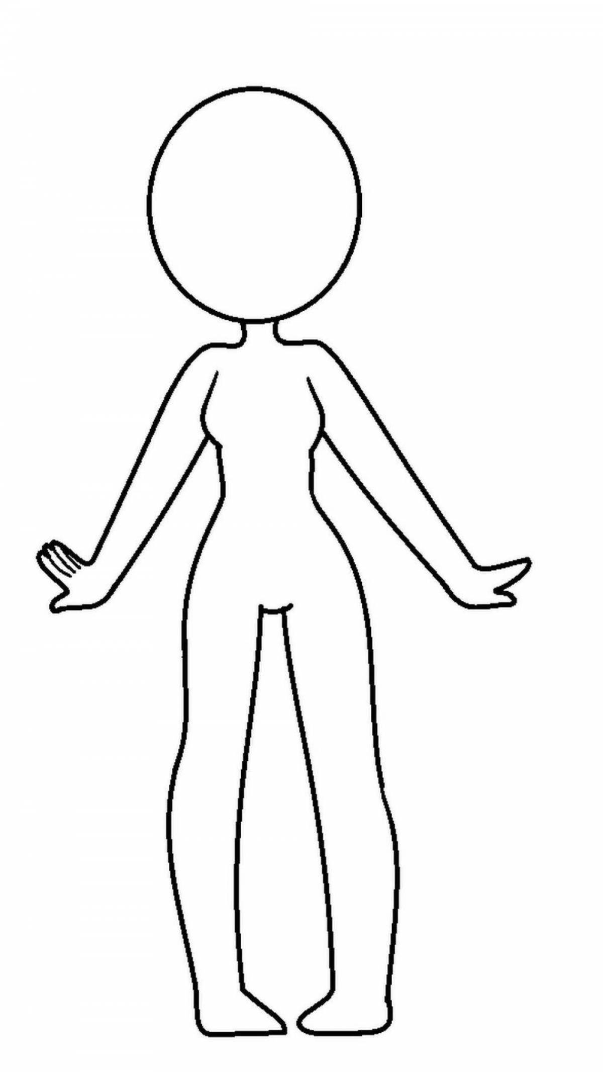 Coloring book funny girl mannequin