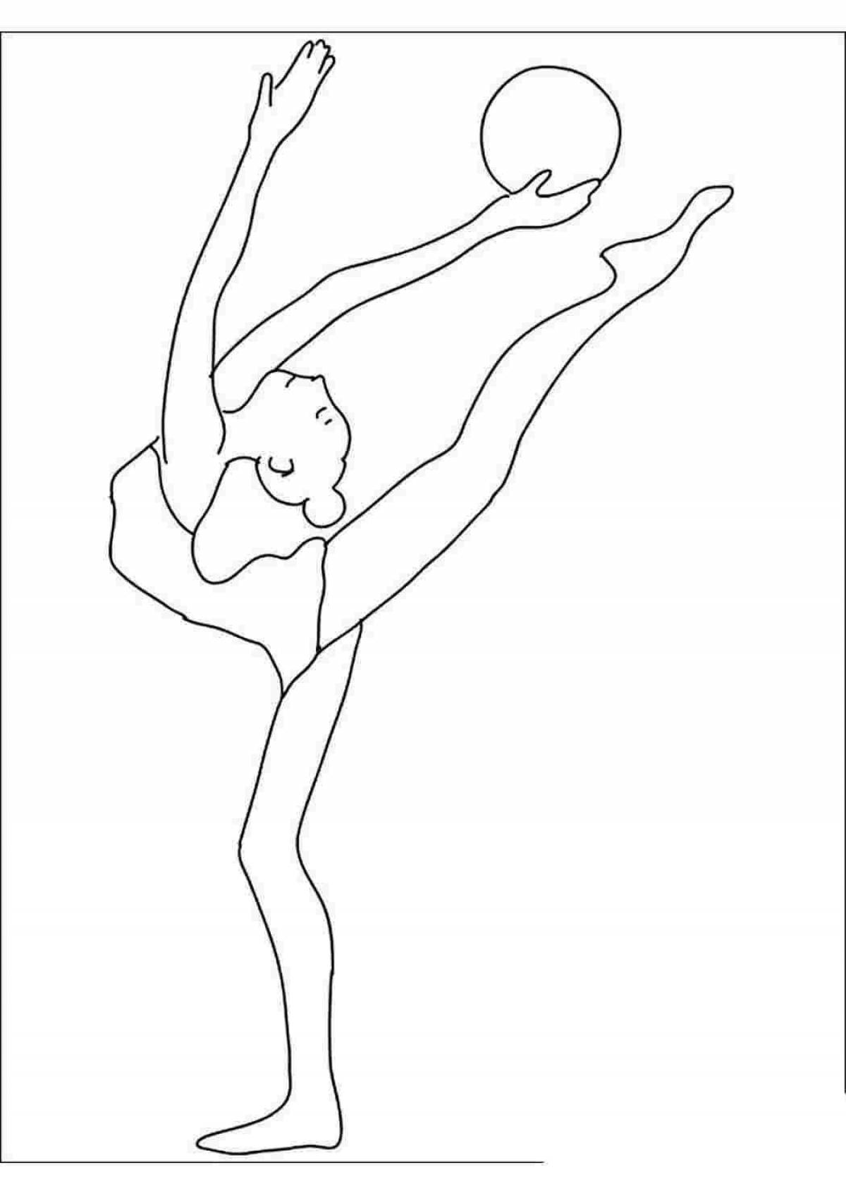 Красочная художественная гимнастка раскраска