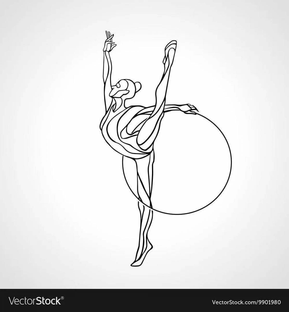 Буйная художественная гимнастка раскраска