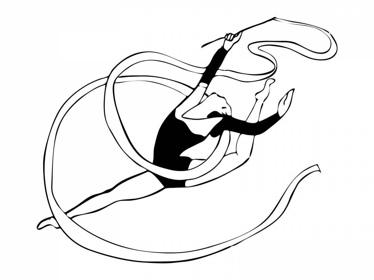 Coloring page dazzling gymnasts
