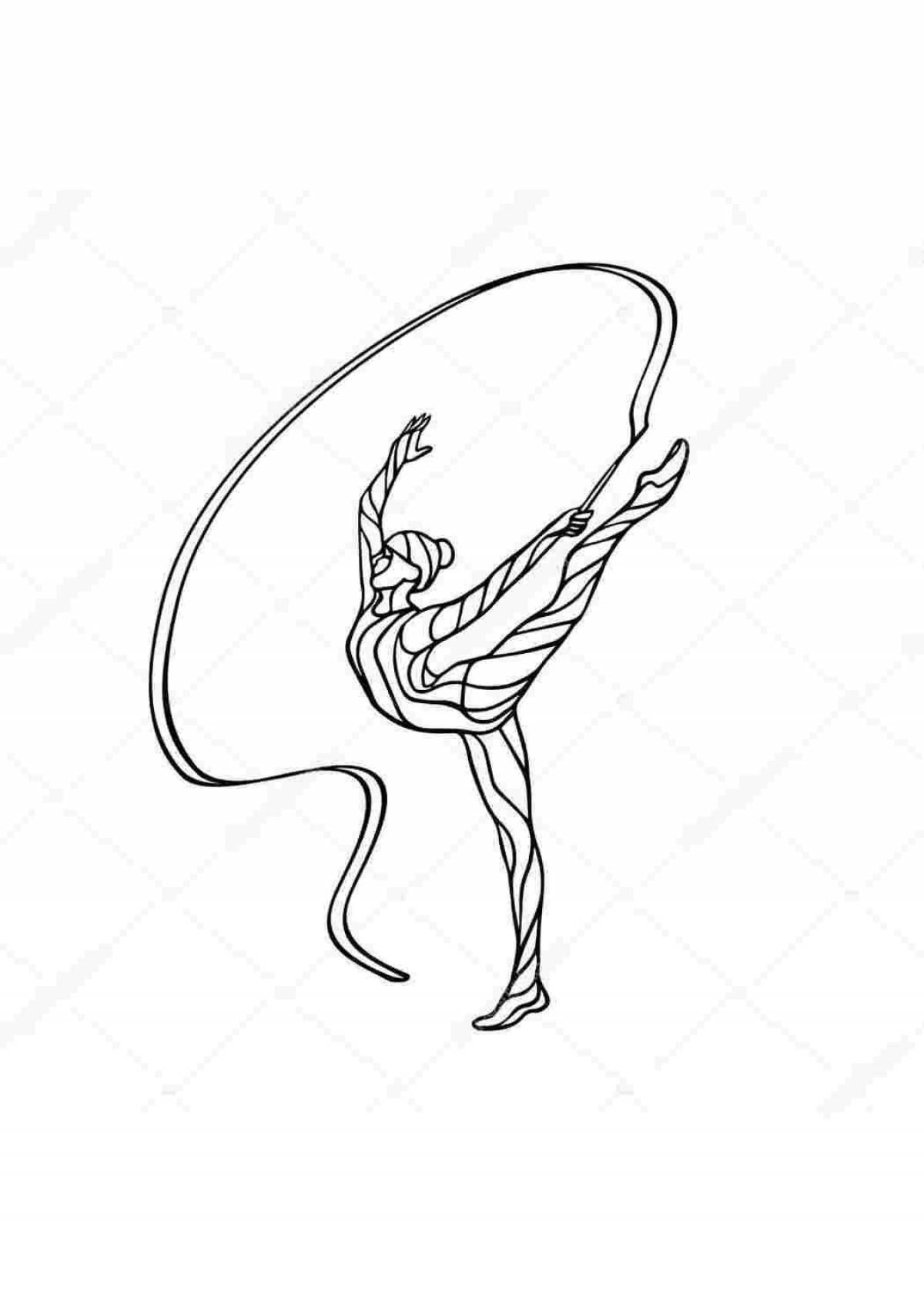 Exquisite rhythmic gymnast coloring book