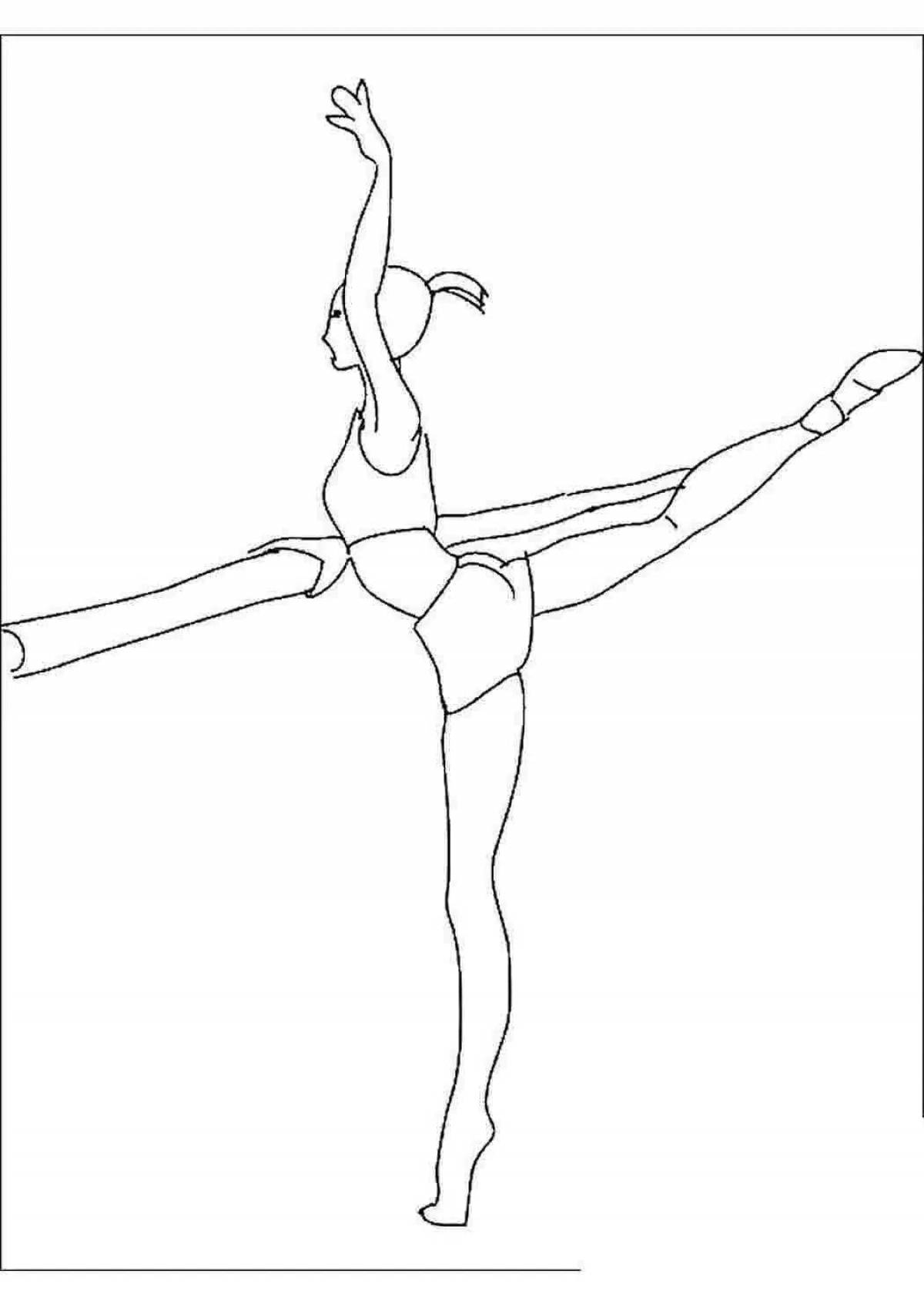 Coloring page inspired gymnasts